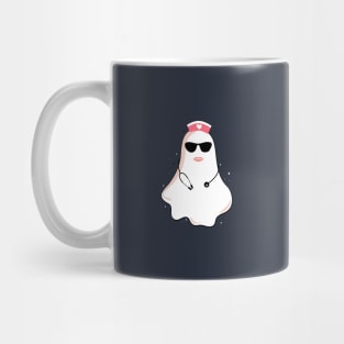 nurse Ghost with glasses nurse soul halloween :cool ghost Mug